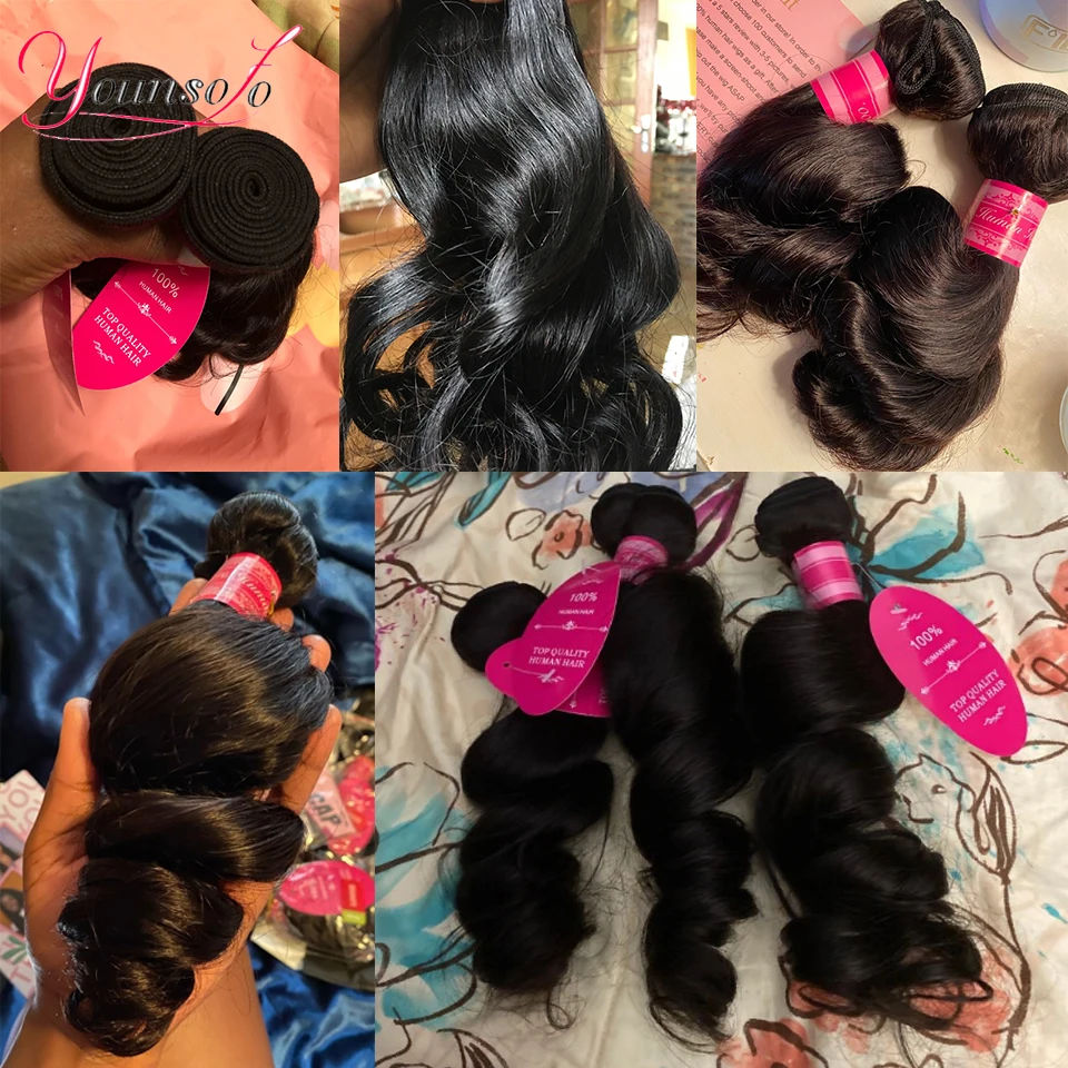 Younsolo свободная волна пряди 30 дюймов малайзии волосы Remy человеческие Свободные