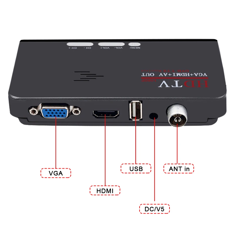 HD tv DVB-T/DVB-T2 ТВ приставка цифровая наземная 1080P HDTV тюнер спутниковый ресивер HDMI/VGA/AV для lcd/CRT ПК монитора