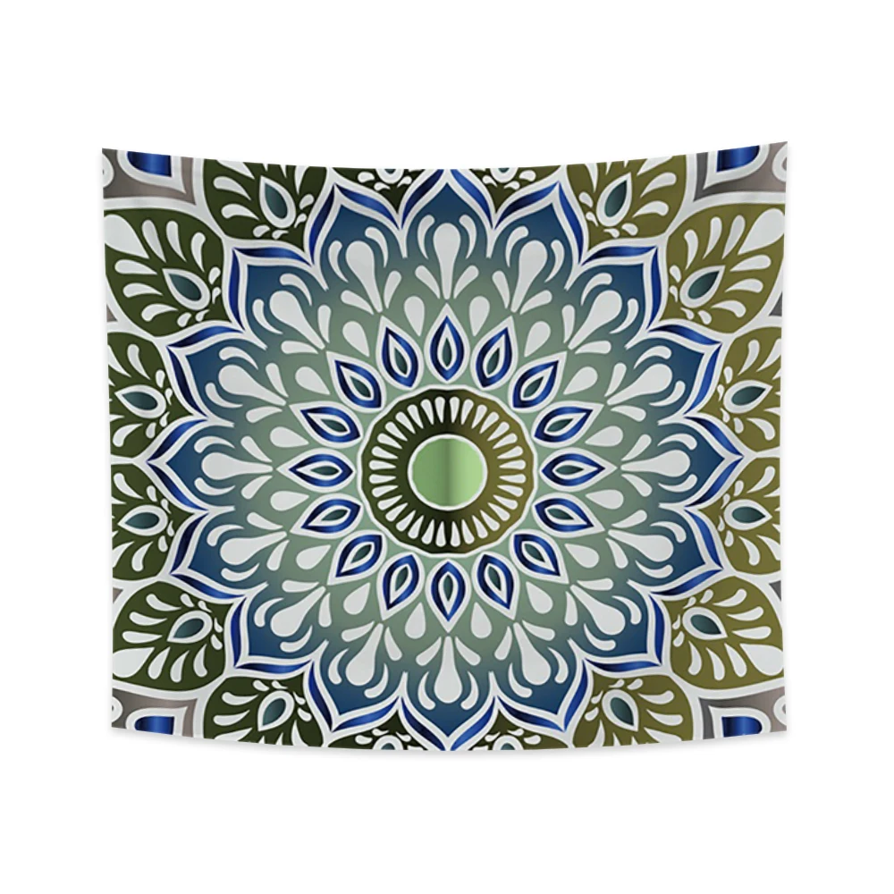 

Laeacco Fashion Tapestry Dreamy Mandala Religion Psychedelic Flowers Wall Hangings Decor for Living Room Bedroom Dorm Festival