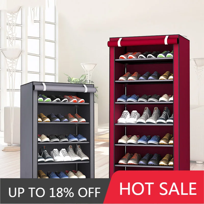 Многослойная полка для обуви съемный пылезащитный нетканый шкаф домашняя стойка