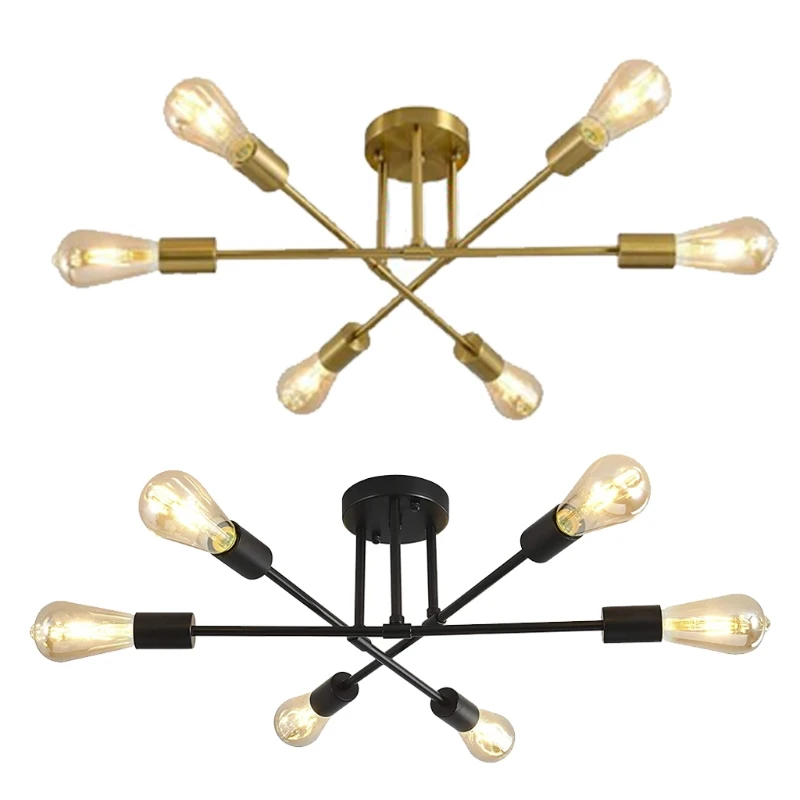 

Modern Ceiling Light Chandelier Industrial Semi Flush Mount Pendant Lighting for Kitchen Dining Room Bedroom Living Room
