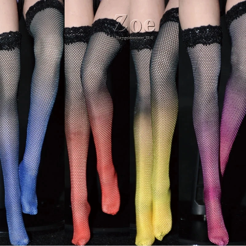 

1/6 градиентные высокие чулки, длинные носки, аксессуары для одежды, Женская экшн-фигурка солдата