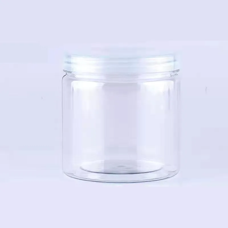 

8 oz 250g Plastic Clear Body Scrub Cream Jar, Empty Reuse Food Container With Lids Printable custom logo Drop Shipping