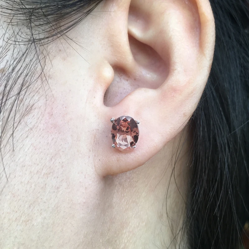 Женские серьги-гвоздики CSJ с зултанитом из стерлингового серебра 925 пробы |