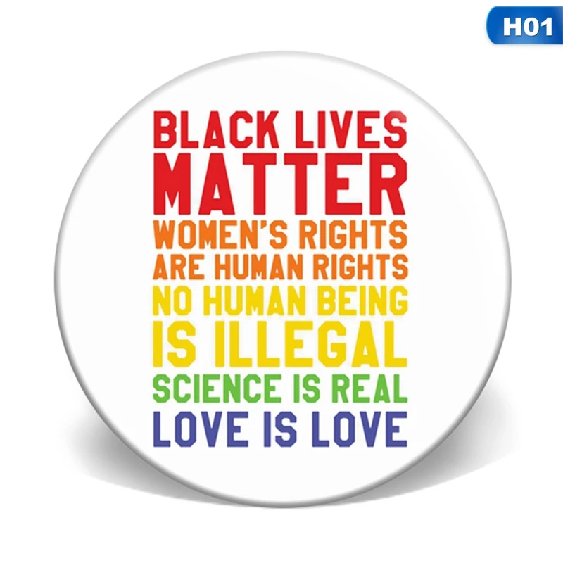 

58mm Brooch Black People Fight For Freedom BLCK LIVES MATTER Tinplate Badge Matte Film I CAN'T BREATHE Publicity Parade