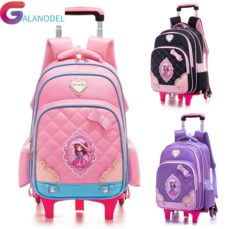 Чемодан для мальчиков и девочек школьный рюкзак на колесиках детские сумки книг