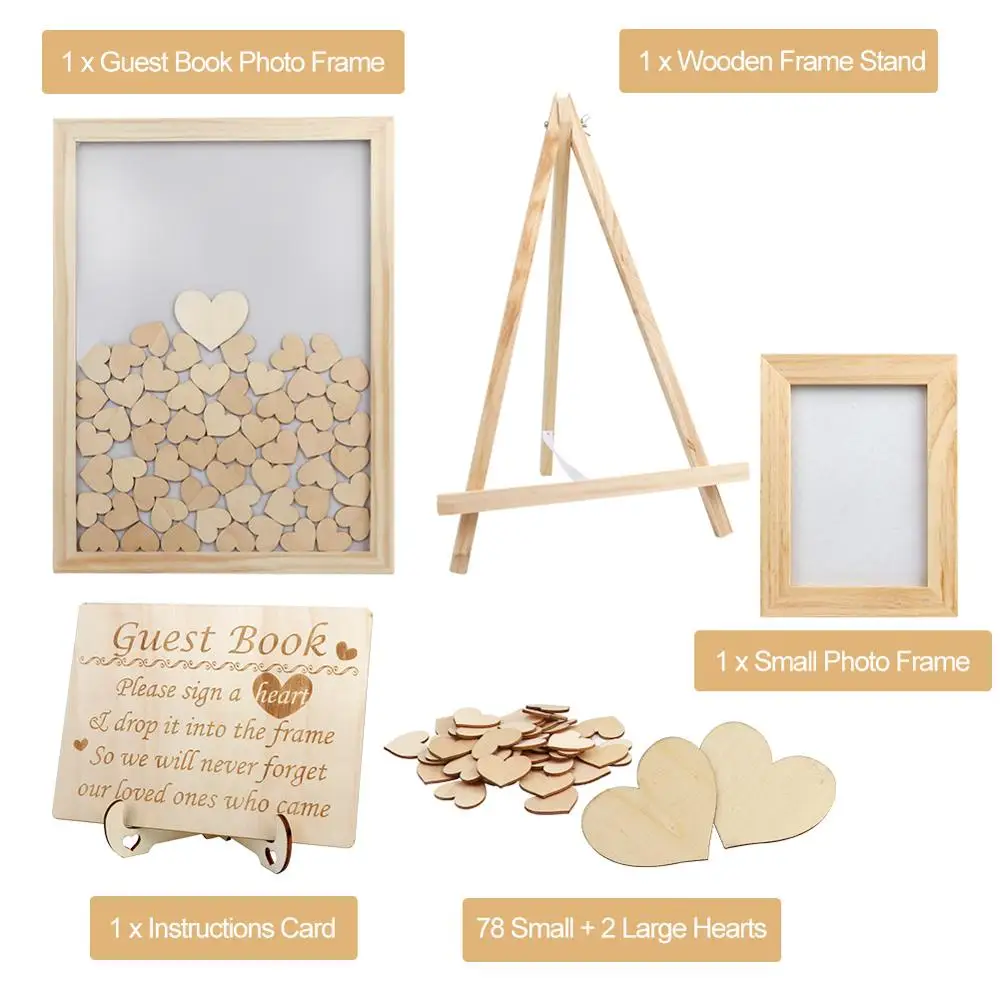 Свадебная Гостевая книга OurWarm альтернативная деревянная фоторамка для