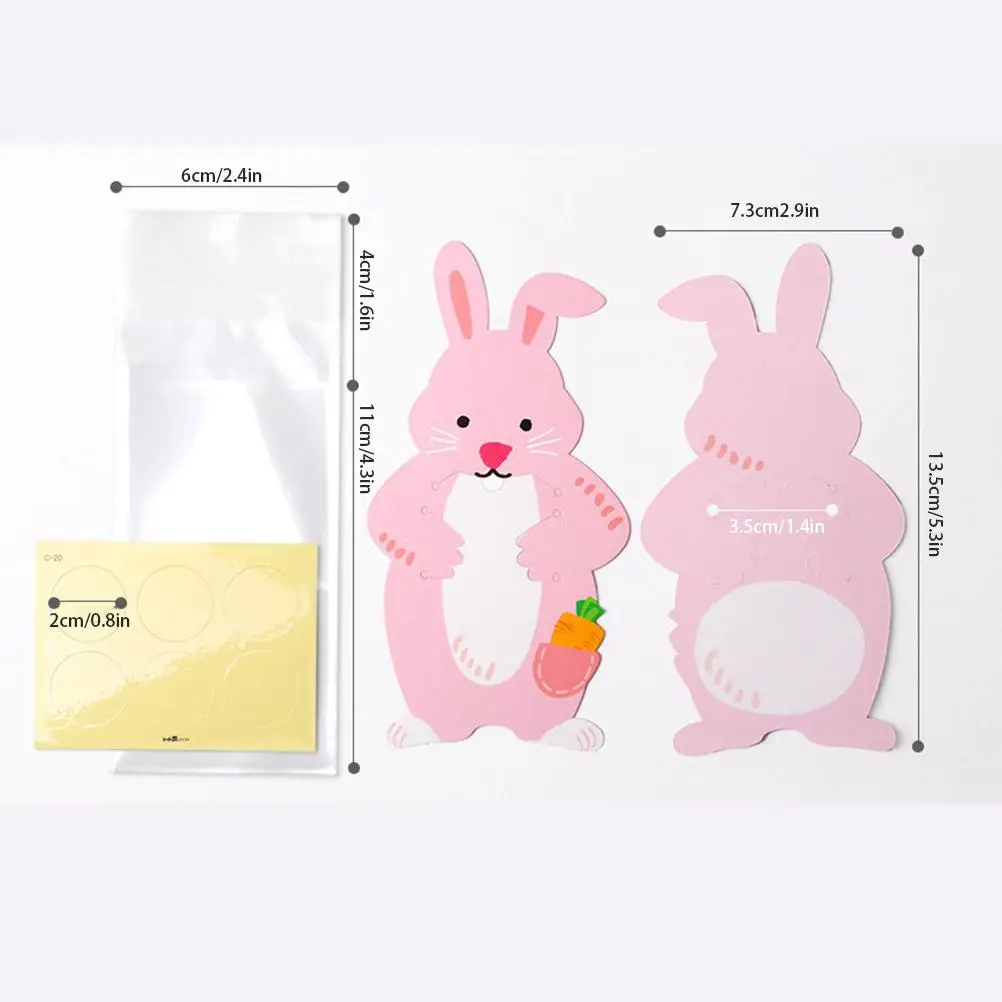 

10/50pcs/lot Cute Rabbit Ear Bags Cookie Plastic Bags&Candy Gift Bags For Biscuits Snack Baking Package And Event Party Supplies