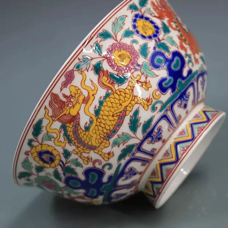 Фото Коллекция китайского фарфора Цзиндэчжэнь Famille Rose Unicorn Kylin Flower Bowl №3