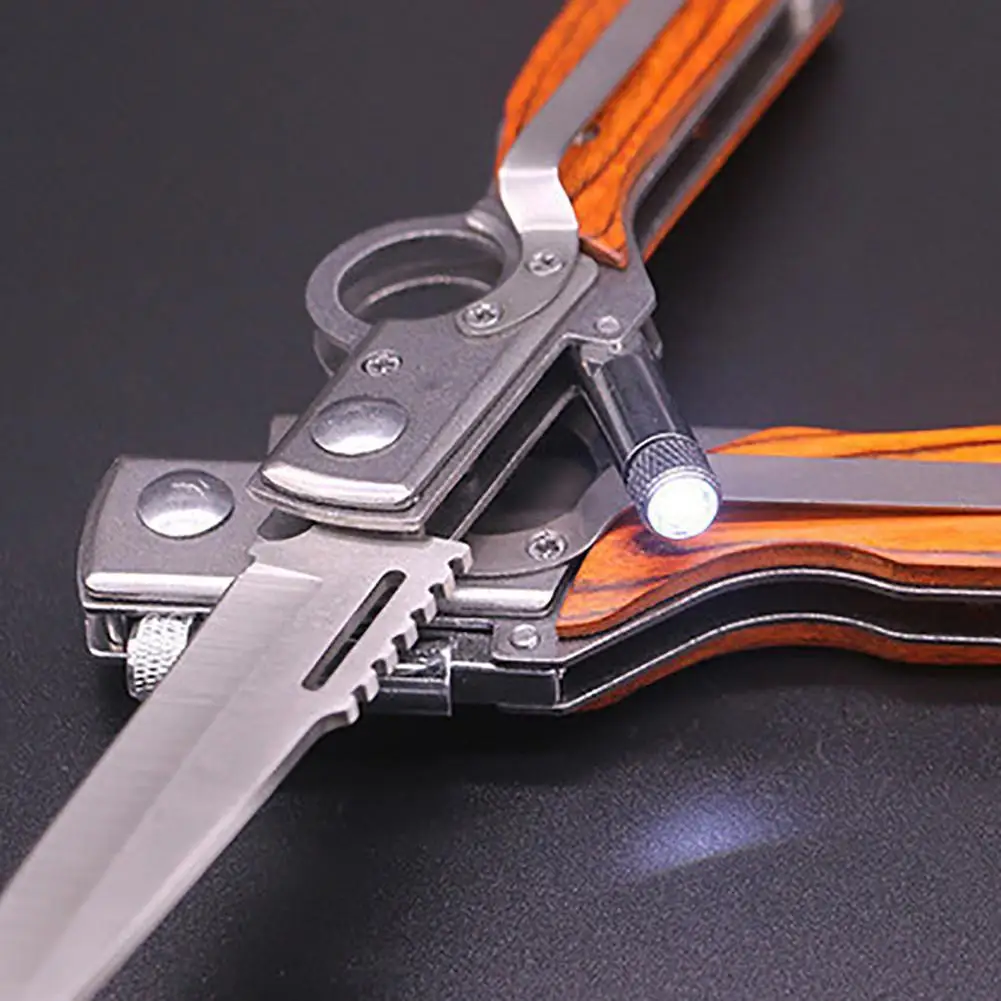 OOTDTY AK47 карманный тактический складной нож в форме пистолета, карманный нож для выживания, охоты, кемпинга, светодиодный, Новинка