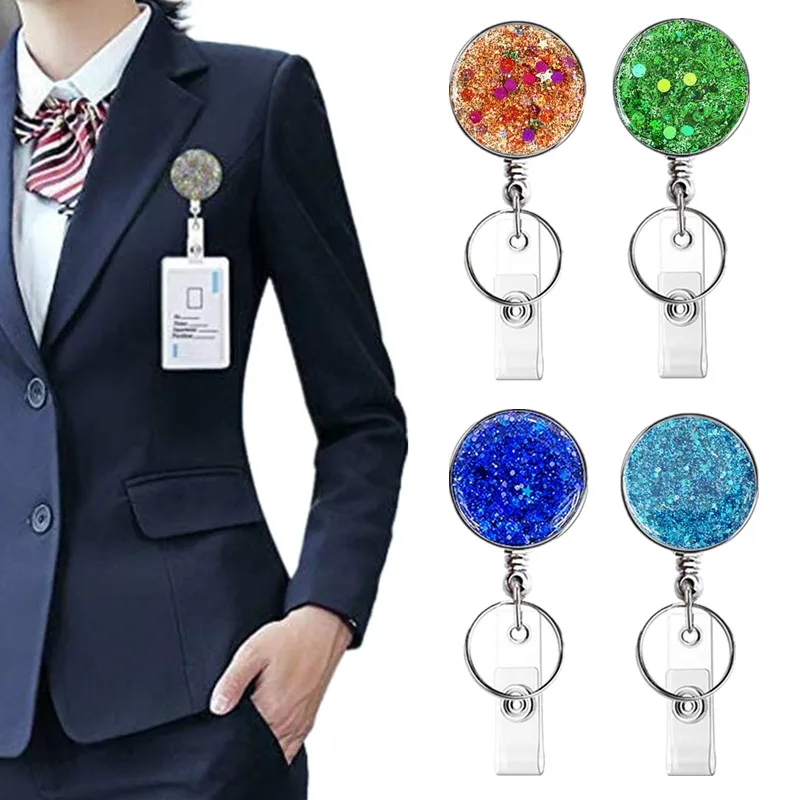 

Retractable Lanyard for Staff Work Card Holder ID Tag Accessories Employee's Pass Access Bus Certificate Card Clip Badge Reel