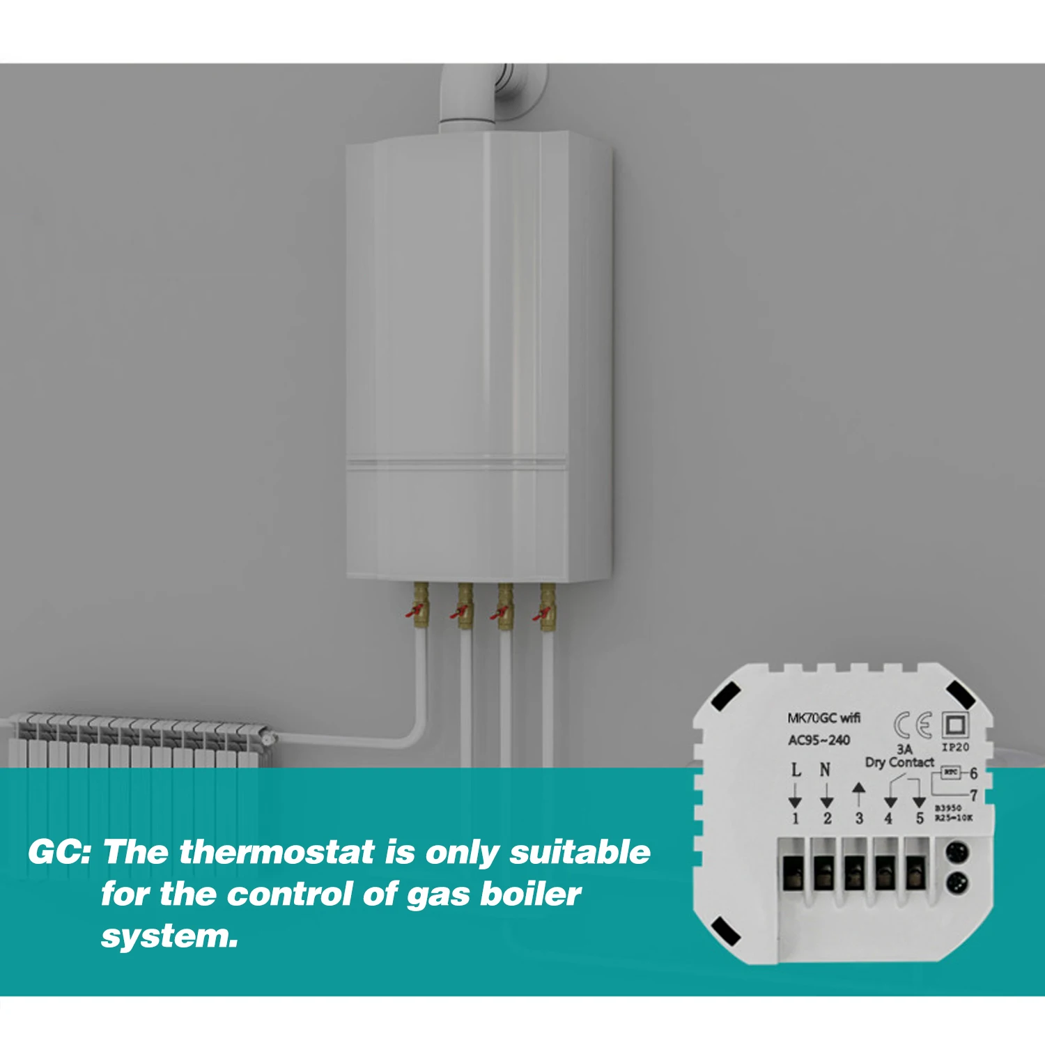 

Smart Wifi Thermostat Programmable Electric Heating Thermostat Temperature Controller Touchscreen Backlight Remote Control