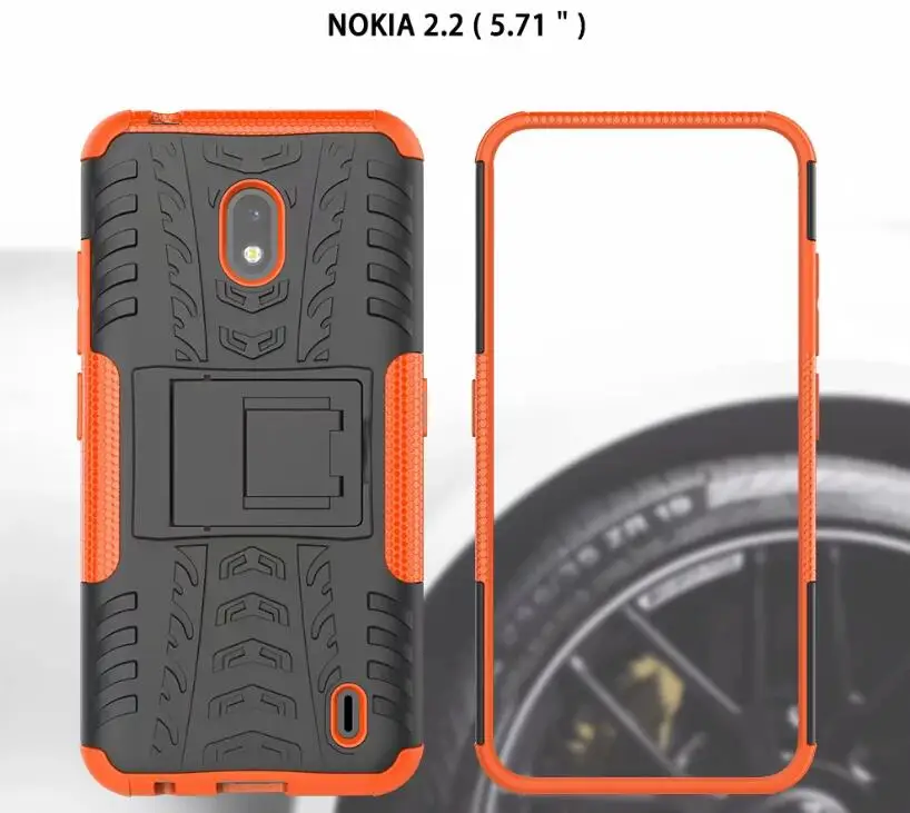 Для Nokia 2 жесткий чехол + силиконовый гибридный защитный резиновый мягкий гелевый