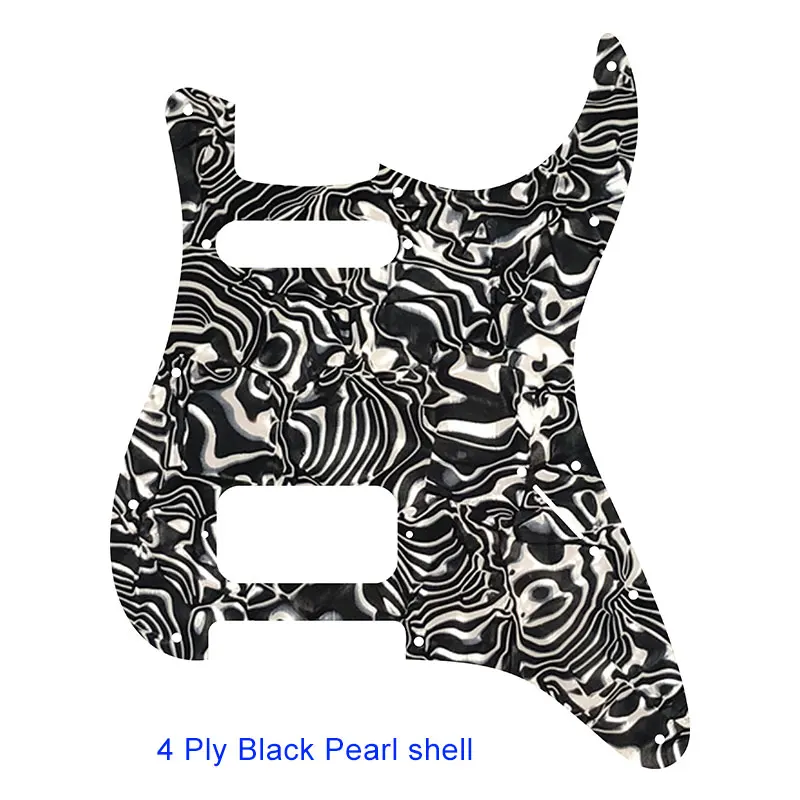 black pearl shell Pleroo пользовательские гитарные части-для США/Мехико FD 72' 11 винтовых отверстий Стандартный St SH гитарный накладку царапин пластины - Color: black pearl shell