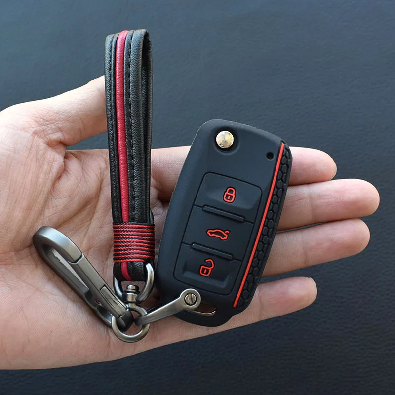 For Volkswagen Bora POLO GOLF Passat Car Key New Silicone Cover Case Shell 3 Button Remote Key protector Car Key Styling