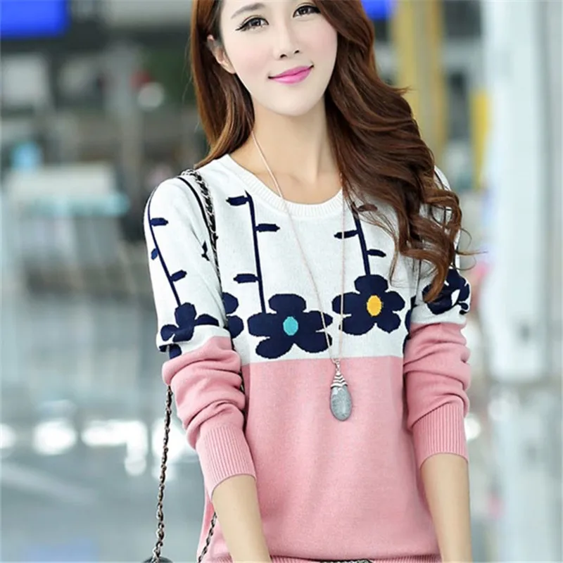 Осенне-зимний Новый Модный женский свитер одежда в Корейском стиле лоскутные