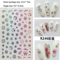 christmas nail sticker colorful gold white snowflake hot gold sticker diy stationery decor scrapbook office school supplies