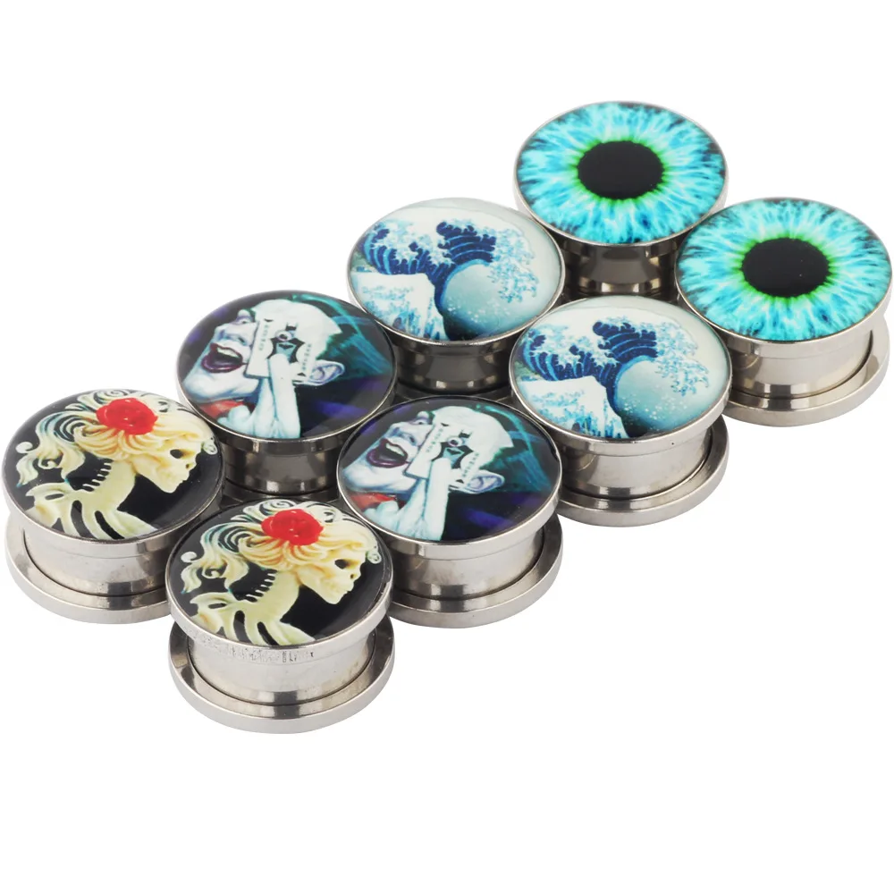 8 шт классная картинка логотипы дизайн резьбовое уха Вилки расширителей