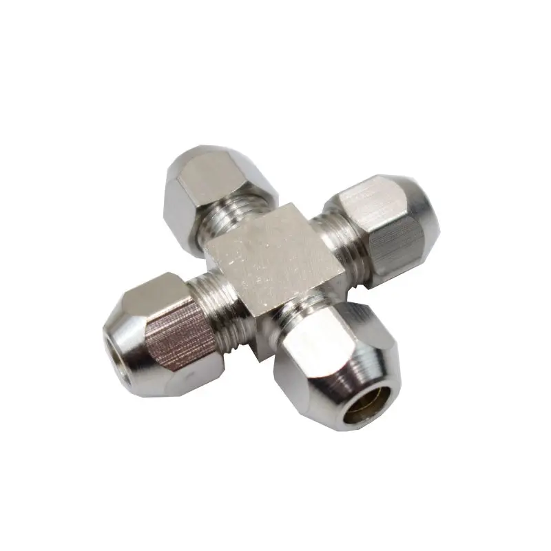 Латунный никелированный Компрессионный фитинг прямой локоть тройник переборка 4