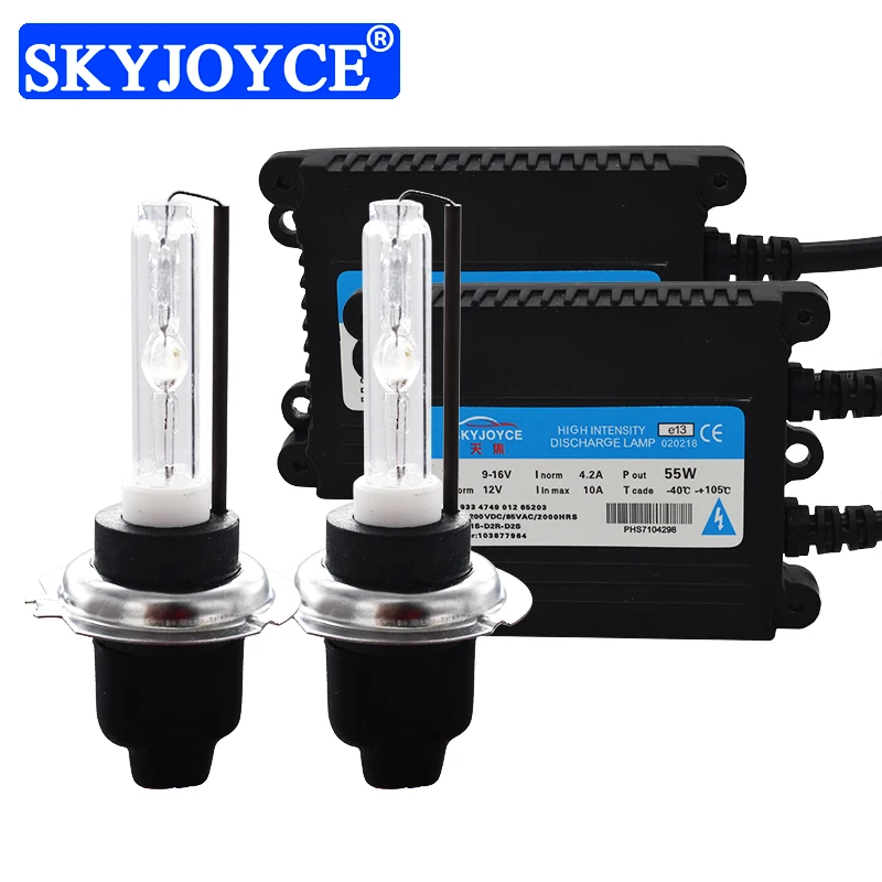 SKYJOYCE 35 Вт/55 Вт Быстрый Яркий автомобильный светильник Xenon H7 H1 H3 H11 HB3 HB4 D2H 4300K 8000K