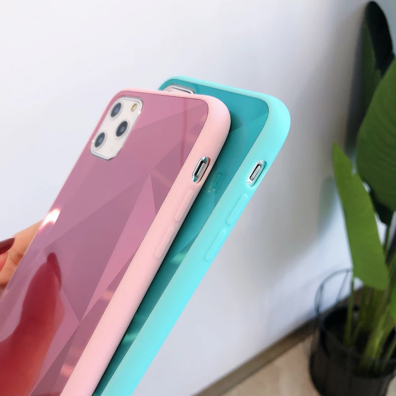 Зеркальный Мягкий силиконовый чехол из ТПУ для iPhone 11 Pro Max защитная задняя крышка