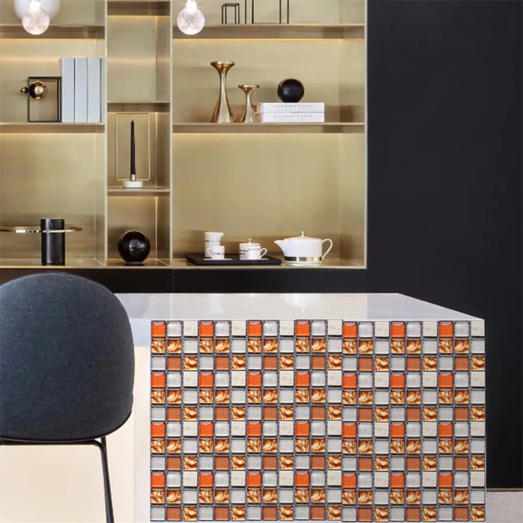 Самоклеящаяся цветная плитка с рисунком 10 шт. напольная наклейка декор для