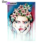 Алмазная 5L338 картина с цветами, полноразмерная Мозаика из квадратных страз, художественная работа, современная девушка, домашний декор