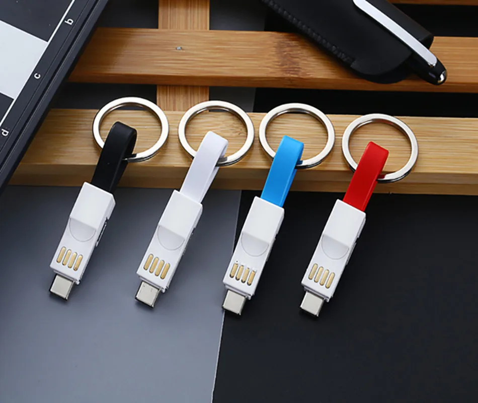 3 в 1 Мини USB брелок Магнитный кабель Micro usb type C кабели для iphone 11 Xs samsung S9 Xiaom 8 USB-C брелок зарядный шнур
