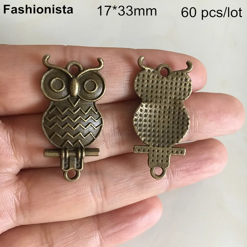 Бесплатная доставка 60 шт. соединитель для шармов в виде совы браслета или
