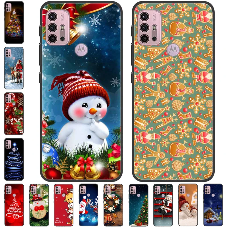 

Christmas Silicone Case For Motorola Moto G20 G10 G30 G50 G60 G60s G100 One Vision Macro Cartoon Cover Soft Cute TPU Bumper Capa