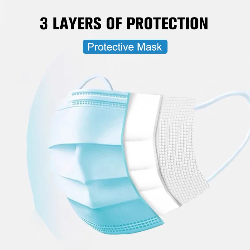 

10-200 Mouth Mask Hygienic Approved Disposable Masks Hygienic Approved For Face mask Breathable Earloops Mascarillas