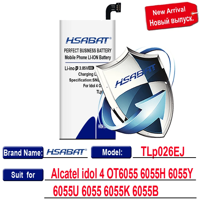 100% Оригинальный HSABAT 3700 мАч TLp026E2 Аккумулятор для TLp026EJ Alcatel idol 4 OT6055 6055H 6055Y 6055U 6055 6055K