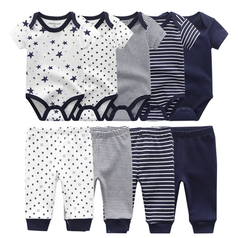 6/9/10 pièces bébé fille vêtements nouveau-né body solide + pantalon en coton bébé garçon vêtements