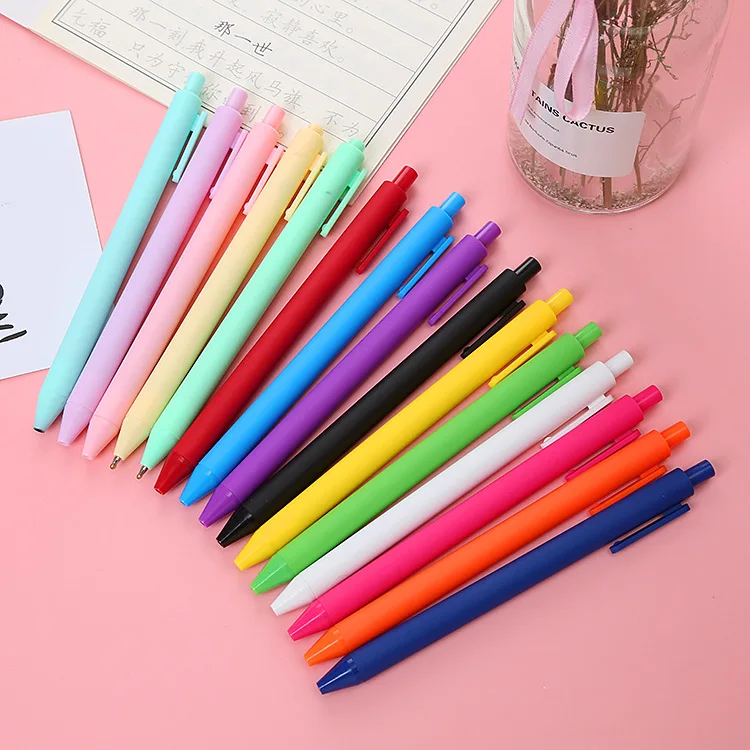 

Гелевая ручка карамельных цветов, 50 шт., макарон, скраб, гелевая ручка, обучение, офисные принадлежности, черные шарики для студентов, кавайн...