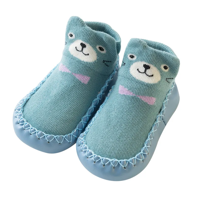 Для девочек с милым медведем Детские носки обувь Младенческая малышей Boyshoe
