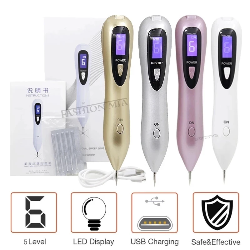 

6 Level LCD Face Skin Dark Spot Remover Mole Tattoo Removal Laser Plasma Pen Machine Facial Freckle Tag Wart Removal Beauty Care