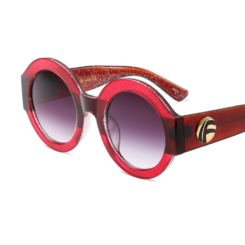 Блестящие Круглые Солнцезащитные очки женские тренды Роскошные итальянские