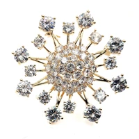 exquisite vintage clear cz atomic snowflake brooches and pins winter holiday jewelry for mother in law friendship gift party