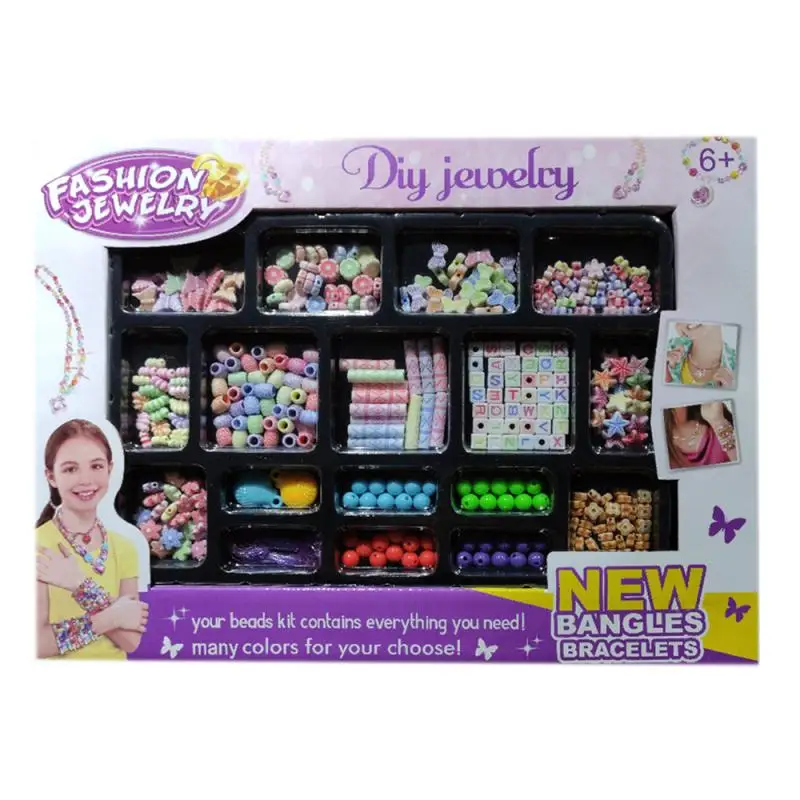 

DIY Handmade Beaded Toy With Storage Box Children Creative Girl Jewelry Making Toys Educational Toys Children Gift For Girls