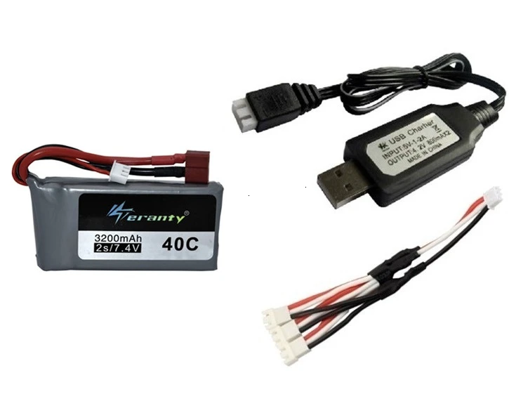 Обновление 3200mah 40C для Wltoys 12428 12423 RC четырехколесный внедорожный автомобиль 2s 7,4 v Lipo аккумулятор Feiyue 03 Q39 RC гоночный автомобиль - Цвет: Светло-зеленый