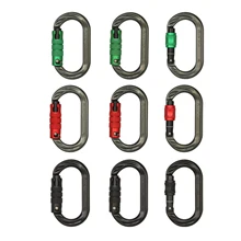 24KN Professional Climbing Carabiner O Shape Aviation Aluminum Alloy Safety Locking Outdoor Climbing Mountaineering Equipment