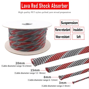 3mm5mm8mm12mm15mm20mm lava red shock absorption audio cable shielding network signal cable speaker cable shielding network free global shipping