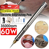 mini cordless electric carving pen 3 7 v rechargeable engraving tool diy engraver grinder polishing tools set with wooden box