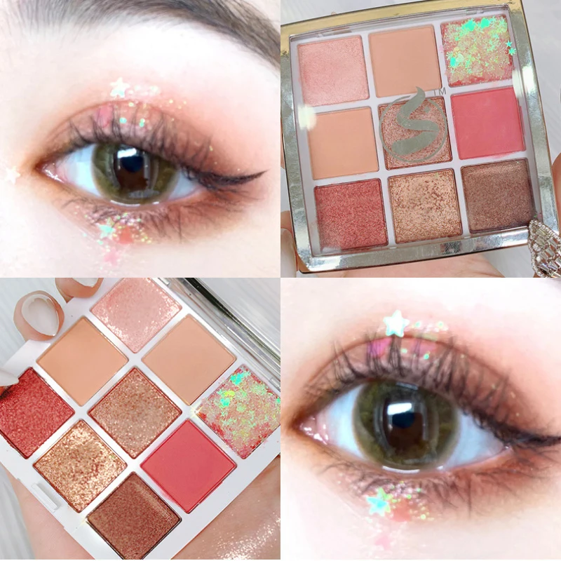 Художественная палитра теней для век матовая текстура перламутровые блестки