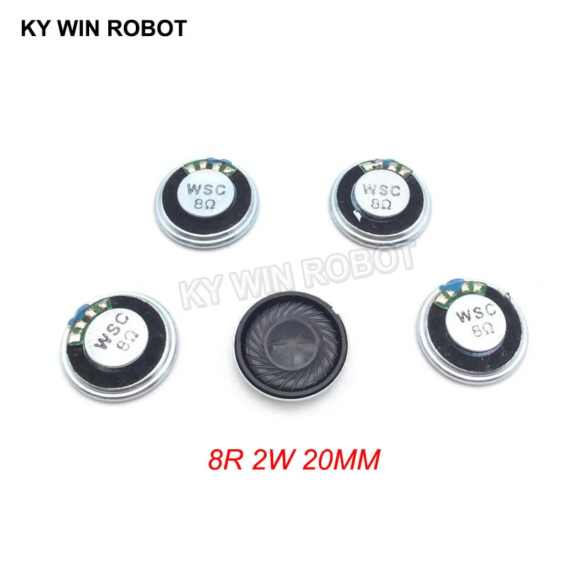 5pcs/lot New Ultra-thin Mini speaker 8 ohms 2 watt 2W 8R speaker Diameter 20MM 2CM thickness 5MM