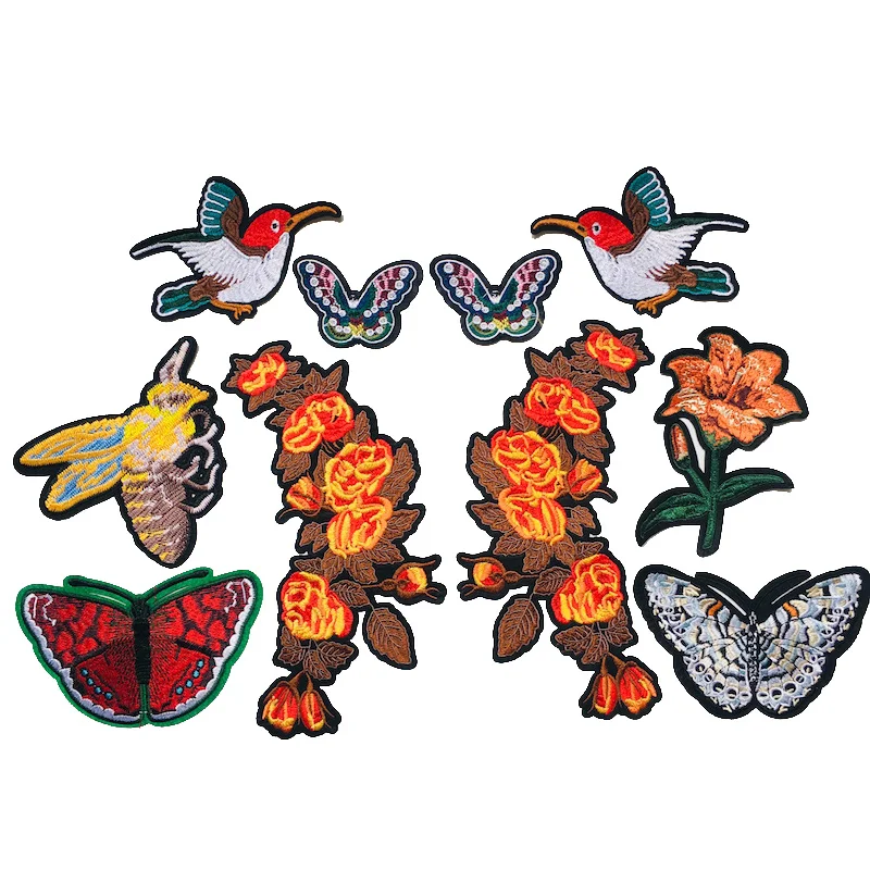 Модная вышитая аппликация с тигром и цветком патчи для одежды швейные нашивки