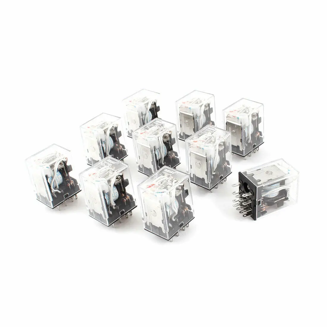 

HH54PL AC 110/120V Coil 14-Pin 4PDT Red LED Indicator Light Power Relay 10 Pcs