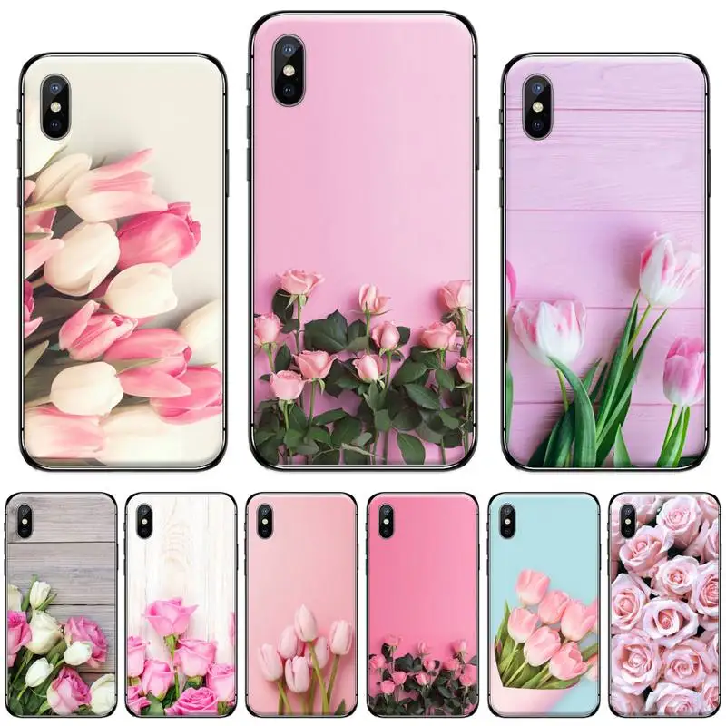 Пион тюльпан цветок розовый любовь чехол для телефона iphone 5 5s 5c se 6 6s 7 8 plus x xs xr 11 pro