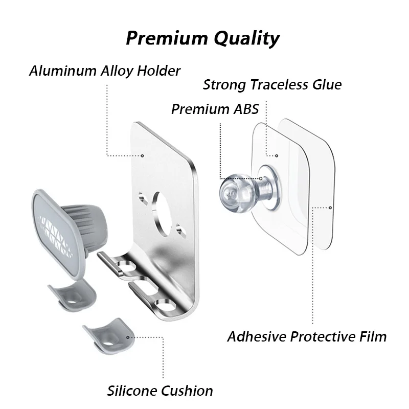 metal wall mount phone holder stand for smartphone tablet shower phone holder wall mounted organizer storage adjustable bracket free global shipping