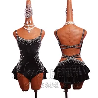 latin dance dress pole dancing competition dress costumes skirt performing dress steel pipe girl customize women stretch velvet